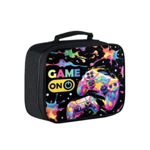 Gamer Lunch Box Kids, with Zippered Portable Food Insulated Lunch Bag