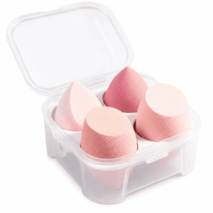 Generic 4 Pack Beauty Makeup Sponges with Storage Case, Soft Blending Beauty Sponge for Foundation, Liquid Cream, Dry & Wet Use Cosmetic Blender