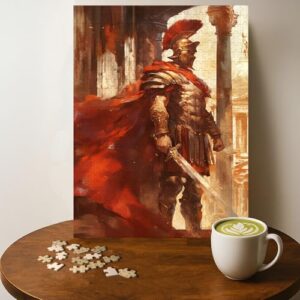 Gladiator Battles Man Jigsaw Puzzle - 500 Pieces Wooden Puzzle for Adults, Wall Art Gift, Finished Size: 20 x 15 Inch
