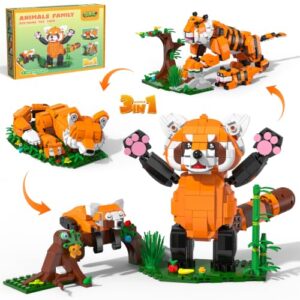 Glikid 3-in-1 Animal Building Set, Red Panda, Fox or Tiger, Ages 8+