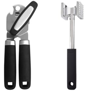 GORILLA GRIP Can Opener, OneSize, Black and Meat Tenderizer, OneSize, Black Bundle