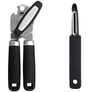 GORILLA GRIP Can Opener, OneSize, Black and Peeler, OneSize, Black Bundle