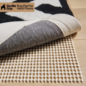 GORILLA GRIP Slip Resistant Rug Gripper Pads for Hard Floors, Keep Rugs in Place, 2x3 Feet, Cream