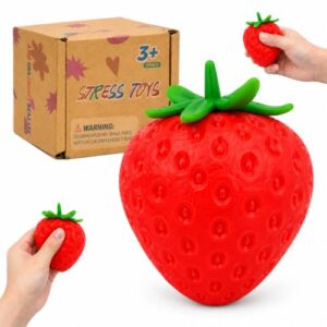 Graphinza Squishy Toys, Squeeze Toys for Autism Sensory Play, Ages 3+ (Strawberry)