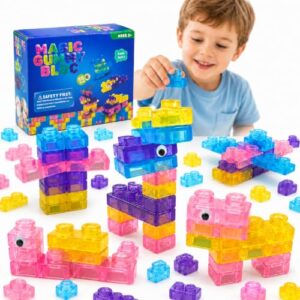 Gummy Blocks for Toddlers, 56 PCS Soft Building Blocks, Toy Gift for Kids