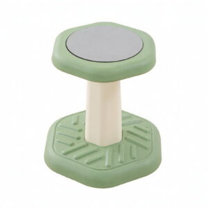 GUOOL 1 Dark Green Round Wobble Chair 18 Inch Molded Plastic Active Sitting Sensory Stool with Stable Textured Base for Home Play Areas