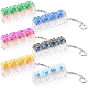 Halloscume 6 Pcs Clicky and Silent Keyboard Fidget Toy Solid Clear Color