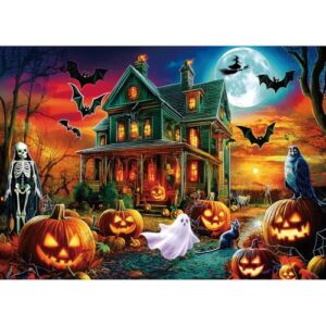 Halloween Puzzles for Adults 1000 Pieces Spooky Haunted House 27.5x19.7Inch