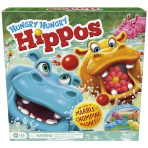 Hasbro Gaming Hungry Hungry Hippos Game for Preschoolers | Instant Marble Relaunch, Easy Set-Up & Storage| Ages 4 and Up | 2 to 4 Players | Kids Games