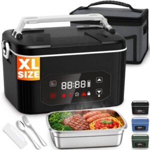 Heated Electric Lunch Box,6.8 Cups Lunch Box for Men Timed Heating.