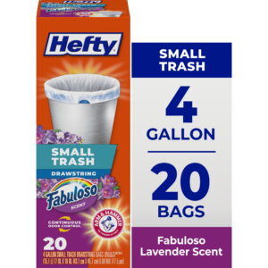 Hefty Small Trash Bags, Fabuloso Scent, 4 Gallon, 20 Count