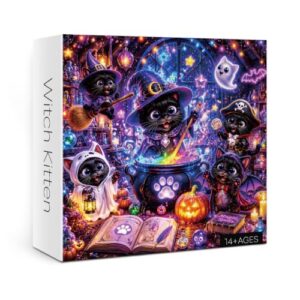 Highland Cow Puzzles for Adults 1000 Pieces (Witch Kitten)