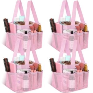 Hillban 4 Pcs Portable Mesh Shower Caddy, Pink