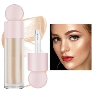 Hocossy Liquid Highlighter Makeup Face Highlighters & Luminizers, Highlighters Makeup for Long Lasting Shimmer Natural Glow, Body Highlighter Easy to Apply with Cushion Applicator (#2 Starlight)