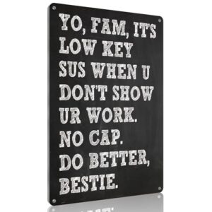 Homely Accents Math Classroom Decor Funny Tin Signs Gifts for Math Teachers