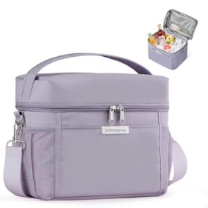HOMESPON Lunch Box for Women Men - Insulated Lunch Bag Waterproof Lightweight Cooler Bag for Work, Picnic, Travel (Medium, Purple)