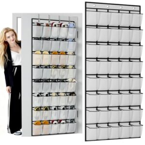 homyfort Over the Door Shoe Organizer, 40 Large Breathable Mesh Pocket,Space Saving Hanging Shoe Rack,Shoe Storage Holder for Entryway Bedroom Closet
