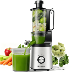 HYSapientia Cold Press Juicer Machines with Fruit Puree & Gelato Function,Slow Masticating Juicer for Fruits & Vegetables, 4-Inch Wide Chute, 1000ml Cup, Easy Clean