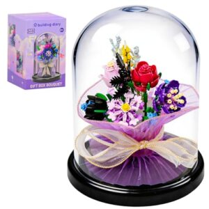 Insgen Black Bouquet Miniature Building Blocks Set with Dust Cover