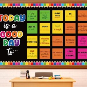 Inspirational Bulletin Board Set Bright Color Motivational Classroom Decorations Today is A Good Day Cutout Positive Affirmations Posters for Back to School Classroom Office Wall Chalkboard Supplies