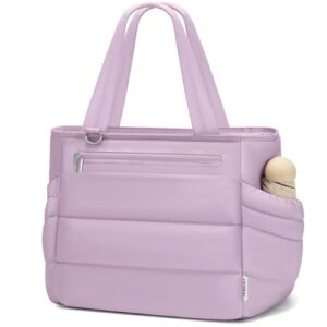 Insulated Lunch Box Women Lightweight Cooler Tote Bag 15 Cans Purple | 8h hot/cold, leakproof, durable zippers, D-Rings, adjustable strap,5 pockets for work, picnic, daily routine