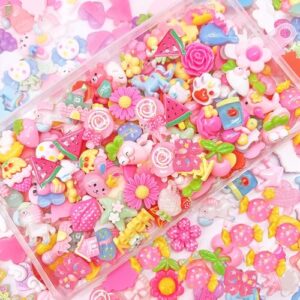 JINDUODUO ​​100Pcs Flatback Resin Slime Charms, Kawaii Cute Charms for DIY Crafts, Scrapbooking (Multicolored)