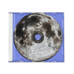 JOQUXI Space Moon CD Disc Shaped Jigsaw Puzzles for Adults (100 Pieces), Galaxy Planet Star Nebula Universe Solar System Mini Round Puzzles Gifts for Home Office Decoration, 12 x 12 cm