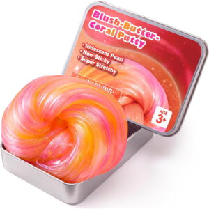 Joyfy 4.2oz Blush-Butter-Coral Putty, Non-Sticky Stretchy Sensory Slime for Kids and Adults, Squishy Stress Relief Toy for Christmas & Birthday Gifts