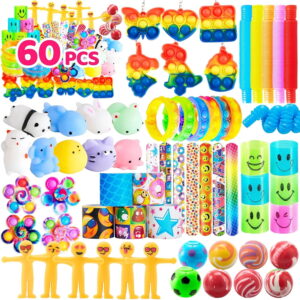 Joyfy 60 Pcs Party Favors, Popular Fidget Toys Birthday Goodie Bags Fillers for Kids Pinata Stuffers