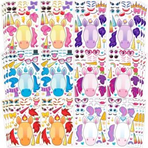JOYIN 36PCS 9.8"x6.7" Make a face Stickers for Kids, Make Your Own Unicorn Stickers, Party Favors Kids Crafts, Goodie Bags Stuffers, Classroom Rewards