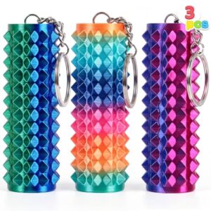 JOYIN 3PCS Pain Stim Fidget, Little Ouchies for Adults and Teens, Spiky Fidget Toys with Keychains for Stress and Anxiety Relief, Birthday Gifts