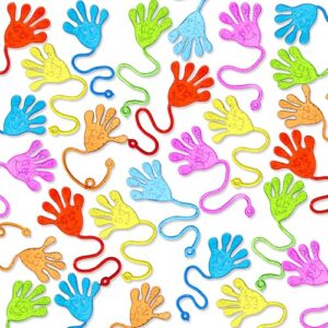 JOYIN 48Pcs Glitter Sticky Hands Party Favors, Party Favors Set for Kids, Holiday Traditions, Classroom Treasure Box Carnival Prizes Bulk Pinata Stuff Mini Toys, Goodie Bags