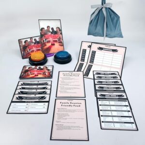 Juglok Family Feud Style Buzzer Game for Family Reunion and Game Night, Survey Question Cards, Final Round Comeback, Fun for All Ages, Prevent Awkward Silence at Parties (Reunion Special Edition)