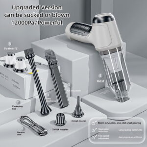 Juyafio Cordless Car Vacuum Cleaner 12000Pa, 120W 4-in-1 Powerful Suction, 60Min Runtime, Lightweight Handheld Vacuum for Car Pet Hair Home