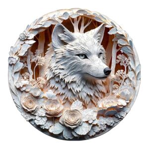 KAAYEE Wooden Puzzles for Adults Wolf Jigsaw Puzzle 11.4 * 11.4in 200pcs