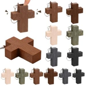 Kenning 12 Pcs Christian Clicker Keychain 3D Fidget Toy, Cross