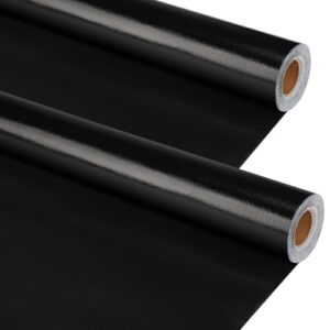 Kosiz 2 Rolls Black Fabric Bulletin Board Roll 17 in x 12ft Non Woven Bulletin Board Fade Craft Waterproof Resistant Fabric Board Roll for Classroom DIY Craft Drawing Painting Decorations
