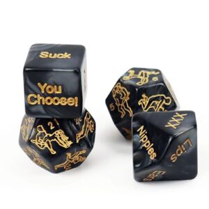 kykake Valentines Day Him, 4Pcs Date Night Dice for Couple, Date Night Ideas Dice After Dark Edition Game Anniversary for Him Her, Portable Couple Gift Ideas Date Dice Set
