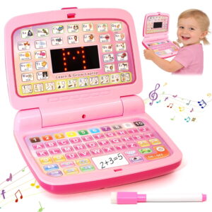 Laptop Learning Toys for 1 2 3 Year Old Boys Girls, Interactive Education Toddler Toys 1-3 for Girls, Birthday Gifts Toys for 2 3 4 5 6 Year Old Girls
