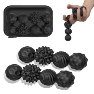 Large Magnetic Sensory Fidget Ball Toy, 8Pcs Silicone Sensory Stress Relief Toys for Adults, Teens with Autism, ADHD, Anxiety, Stocking Stuffers for Women Men Teen Gift (Black, Large)