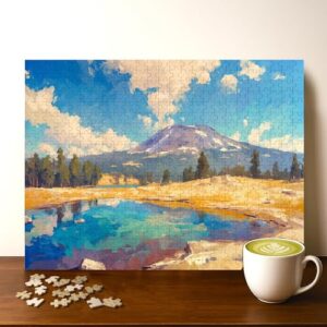 Lassen Volcanic National Park California Location Jigsaw Puzzle - 500 Pieces Wooden Puzzle for Adults, Wall Art Gift, Finished Size: 20 x 15 Inch