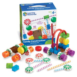 Learning Resources Candy Construction Set, Building Toys, Fine Motor Building Toy, 92 Pieces, Ages 4+