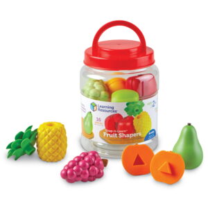 Learning Resources Snap-N-Learn Fruit Shapers, Play Food, Color Matching Fine Motor Toy, Shape Sorter for Toddlers Ages 2+