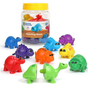 Learning Resources Snap-n-Learn Matching Dinos, Fine Motor Toddler Toy, Ages 18 Months+
