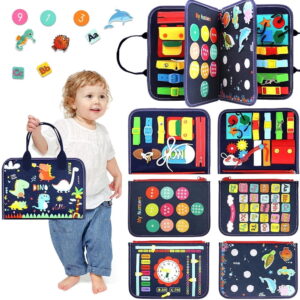 Learning Toys for 1 2 3 4 Years Old Boys Girls, Montessori Busy Board Toy for Toddlers 1-3, Birthday Gifts Toddler Toys Age 1 2 3 Year Old Boys Girls