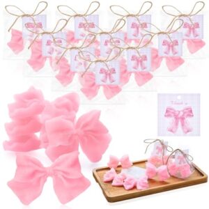 Leelosp 20 Sets 4in Bow Soap Party Favors Pink Coquette with Bag Card
