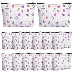 LemonRoad 12 Pack K-pop Makeup Zipper Bags, Music Fan Cosmetic Pouch Party
