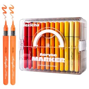 LEXICHA 60 Colors Acrylic Markers Pens with Portable Storage Case | Paint Markers for Rock Painting, Wood, Glass, Canvas, Ceramic, Metal, DIY - Art & Craft Supplies for Adults, Teens, Kids