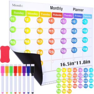 Lincia 41 Pcs Magnetic Dry Erase Calendar, Monthly Fridge Whiteboard