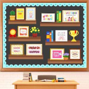 LioNergy Motivational Quotes Classroom Bulletin Board Kit Positive Mindset helves Bulletin Board Decoration Inspiration Poster Cutouts Wall Door Décor for Classroom Library Decor Reading Corner